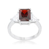 WildKlass Classic Garnet Rhodium Plated Engagement Ring-WildKlass Jewelry