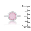 WildKlass 0.3ct CZ Pink Cat's Eye Rhodium Plated Classic Ring-WildKlass Jewelry