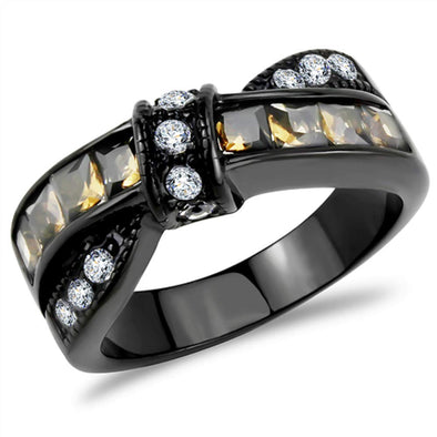 WildKlass Stainless Steel Ring IP Women Synthetic Brown-WildKlass Jewelry