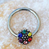 316L Stainless WildKlass Steel Rainbow Flower Snap-in Captive Bead Ring/Septum Ring-WildKlass Jewelry