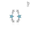 Pair of CZ Paved Stars Prepacked WildKlass Ear Crawler/Ear Climber-WildKlass Jewelry