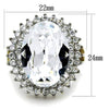 WildKlass Stainless Steel Ring Two-Tone IP Gold Women Top Grade Crystal Clear-WildKlass Jewelry