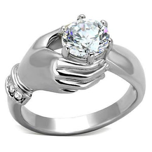 WildKlass Stainless Steel Novelty Ring High Polished (no Plating) Women AAA Grade CZ Clear-WildKlass Jewelry