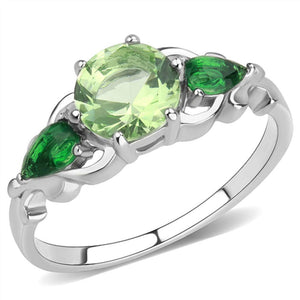WildKlass Stainless Steel Ring No Plating Women Synthetic Peridot-WildKlass Jewelry