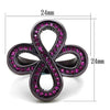 WildKlass Stainless Steel Ring IP Dark Brown (IP Coffee) Women Top Grade Crystal Fuchsia-WildKlass Jewelry