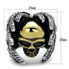 WildKlass Stainless Steel Ring Two-Tone IP Gold Men-WildKlass Jewelry