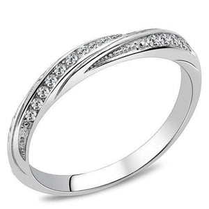 WildKlass Stainless Steel Ring High Polished Women AAA Grade CZ Clear-WildKlass Jewelry