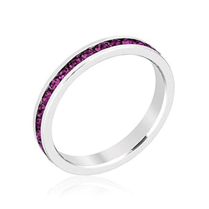 WildKlass Stylish Stackables with Amethyst Crystal Ring-WildKlass Jewelry