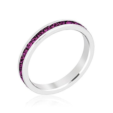 WildKlass Stylish Stackables with Amethyst Crystal Ring-WildKlass Jewelry