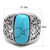 WildKlass Stainless Steel Ring High Polished Men Synthetic Sea Blue-WildKlass Jewelry