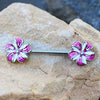 316L Stainless Steel Purple Flower Pinwheel WildKlass Nipple Barbell-WildKlass Jewelry