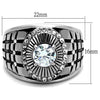 WildKlass Stainless Steel Ring High Polished (no Plating) Men AAA Grade CZ Clear-WildKlass Jewelry