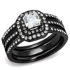 WildKlass Stainless Steel Ring IP Women AAA Grade CZ Clear-WildKlass Jewelry