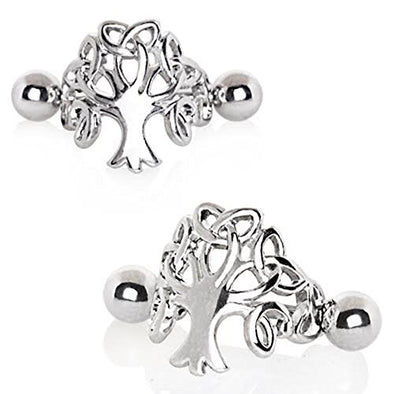 316L Stainless Steel Tree of Life WildKlass Cartilage Cuff Earring-WildKlass Jewelry