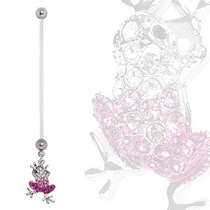 BioFlex Pregnancy Cute Frog Dangle Navel Ring-WildKlass Jewelry