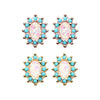 Gold, Rose Gold Elegant Opal Turquoise Ear Stud Earrings-WildKlass Jewelry