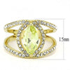 WildKlass Stainless Steel Ring IP Gold Women AAA Grade CZ Apple Green Color-WildKlass Jewelry