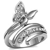 WildKlass Stainless Steel Ring High Polished Women AAA Grade CZ Clear-WildKlass Jewelry