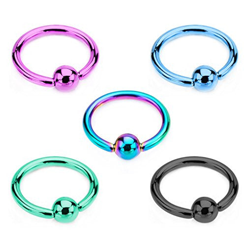 Titanium Plated and PVD coated WildKlass Captive Bead Rings-WildKlass Jewelry