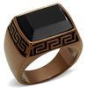 WildKlass Stainless Steel Ring IP Coffee Light Men Synthetic Jet-WildKlass Jewelry