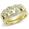 WildKlass Stainless Steel Ring IP Gold Women Top Grade Crystal Clear-WildKlass Jewelry