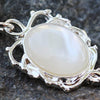 316L Stainless Steel Ornate White Cat's Eye Dangle WildKlass Navel Ring-WildKlass Jewelry