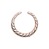 Rose Gold Rope Textured WildKlass Septum Retainer Ring-WildKlass Jewelry
