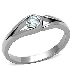 WildKlass Stainless Steel Ring High Polished (no Plating) Women AAA Grade CZ Clear-WildKlass Jewelry