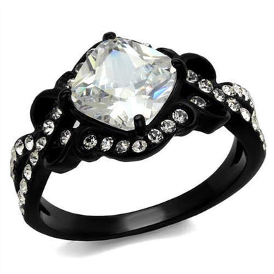 WildKlass Stainless Steel Ring IP Women AAA Grade CZ Clear-WildKlass Jewelry