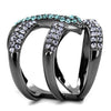 WildKlass Stainless Steel Ring IP Light Black (IP Gun) Women Top Grade Crystal Multi Color-WildKlass Jewelry
