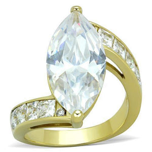 WildKlass Stainless Steel Ring IP Gold Women AAA Grade CZ Clear-WildKlass Jewelry