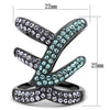 WildKlass Stainless Steel Ring IP Light Black (IP Gun) Women Top Grade Crystal Multi Color-WildKlass Jewelry