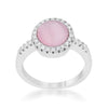 WildKlass 0.3ct CZ Pink Cat's Eye Rhodium Plated Classic Ring-WildKlass Jewelry