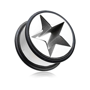 Nova Star Solid Steel No Flare Ear Gauge Tunnel WildKlass Plug-WildKlass Jewelry