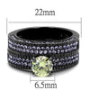 WildKlass Stainless Steel Ring IP Light Black (IP Gun) Women AAA Grade CZ Apple Green Color-WildKlass Jewelry