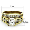 WildKlass Stainless Steel Western Ring IP Gold Women AAA Grade CZ Clear-WildKlass Jewelry