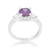 WildKlass 1.8ct Amethyst CZ Rhodium Plated Cushion Classic Statement Ring-WildKlass Jewelry