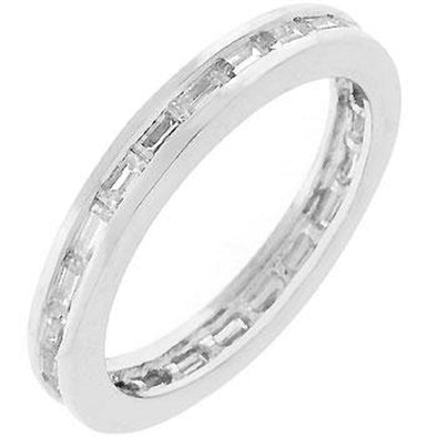 WildKlass Rhodium Plated White Eternity Ring-WildKlass Jewelry