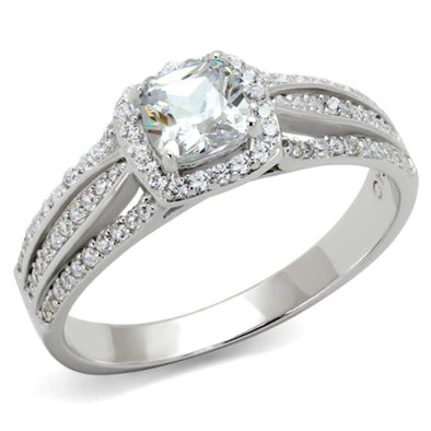 WildKlass 925 Sterling Silver Ring Rhodium Women AAA Grade CZ Clear-WildKlass Jewelry