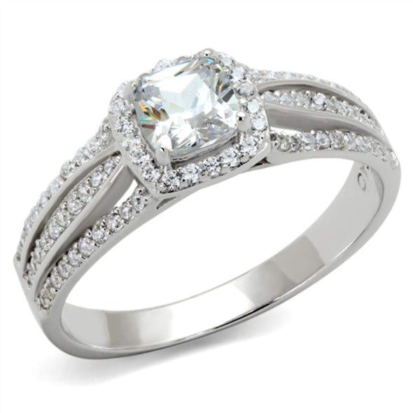 WildKlass 925 Sterling Silver Ring Rhodium Women AAA Grade CZ Clear-WildKlass Jewelry