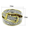 WildKlass Stainless Steel Ring Two-Tone IP Gold Women Top Grade Crystal Clear-WildKlass Jewelry