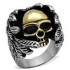 WildKlass Stainless Steel Ring Two-Tone IP Gold Men-WildKlass Jewelry