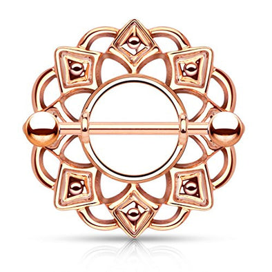 Tribal Shield Nipple WildKlass Ring with 316L Surgical Steel WildKlass Barbell-WildKlass Jewelry