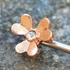 Rose Gold Plated Jeweled Clover Leaf WildKlass Nipple Bar-WildKlass Jewelry