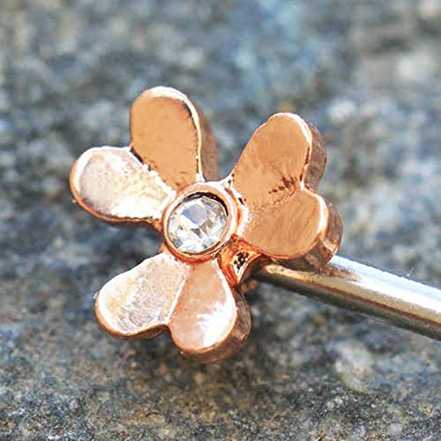 WILDKLASS Antique Stainless Steel Heirloom Flower Nipple Barbell