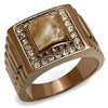 WildKlass Stainless Steel Ring IP Coffee Light Men Semi-Precious Brown-WildKlass Jewelry
