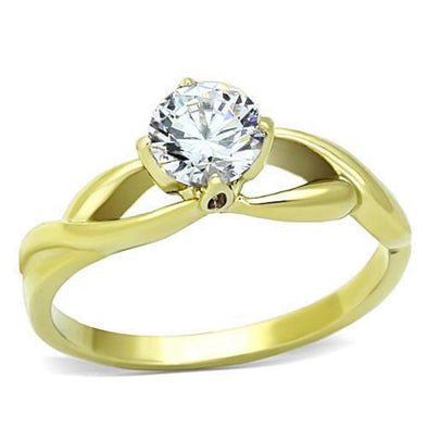 WildKlass Stainless Western Steel Ring IP Gold Women AAA Grade CZ Clear-WildKlass Jewelry