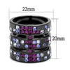 WildKlass Stainless Steel Ring IP Light Black (IP Gun) Women Top Grade Crystal Multi Color-WildKlass Jewelry