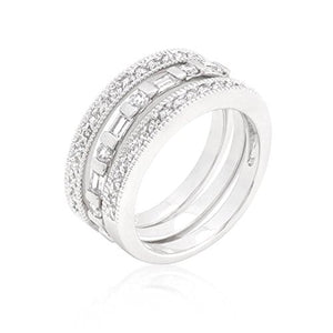 WildKlass Simple Cubic Zirconia Ring Set-WildKlass Jewelry
