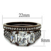 WildKlass Stainless Steel Ring IP Dark Brown (IP Coffee) Women AAA Grade CZ Clear-WildKlass Jewelry